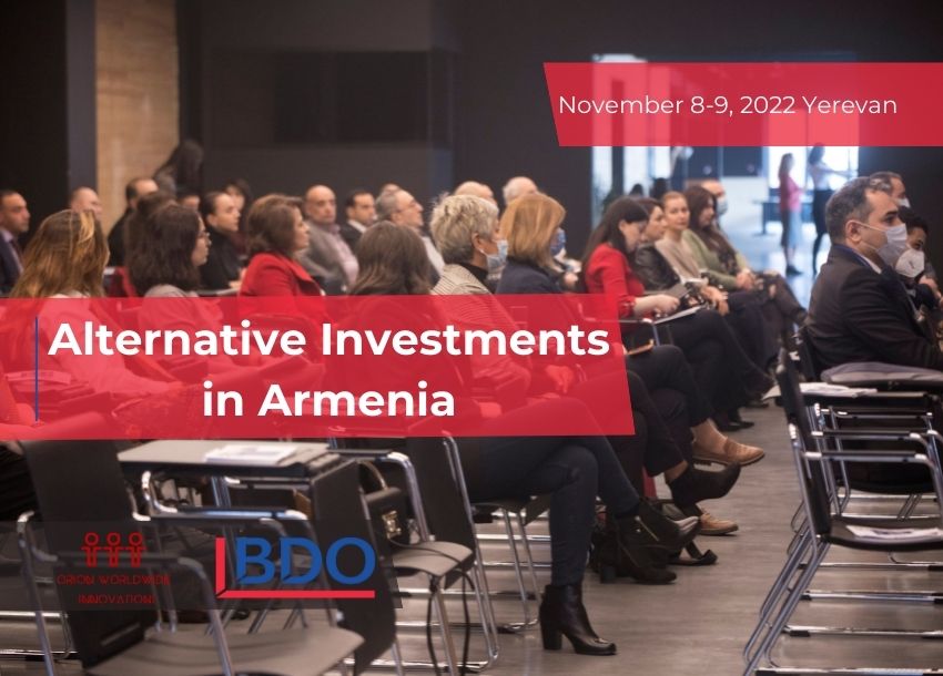 The international conference “Alternative Investments in Armenia” will take place in Yerevan